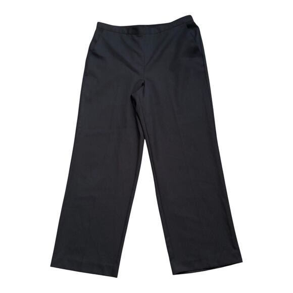 ALFRED DUNNER Womens Petite Size 14P Black Polyester Pull On Pants 28" Inseam - Picture 1 of 4
